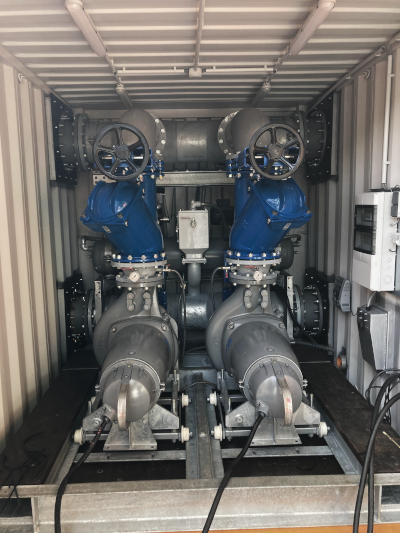 Transport und Inbetriebnahme der Xylem Mietanlage in Bad Ditzenbach.